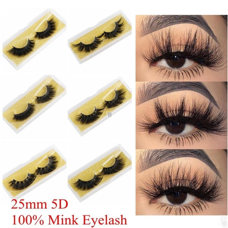 Mink Eyelashes 25mm Wispy Fluffy Lashes